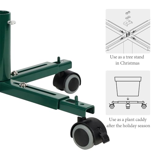 Rolling Christmas Tree Stand Base with Wheels for Artificial Trees up to 7.5 FT