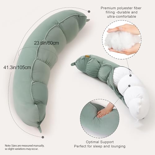 Long Round Body Pillow for Lumbar Support - Soft & Cozy