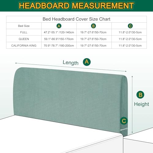 Stretch Bed Headboard Cover, Dustproof Protector for 1.1-1.4m Headboards, Green