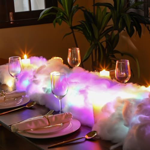 DIY Cloud LED Light Kit with 1.76 lb Fluffy Cotton & 3 LED String Lights