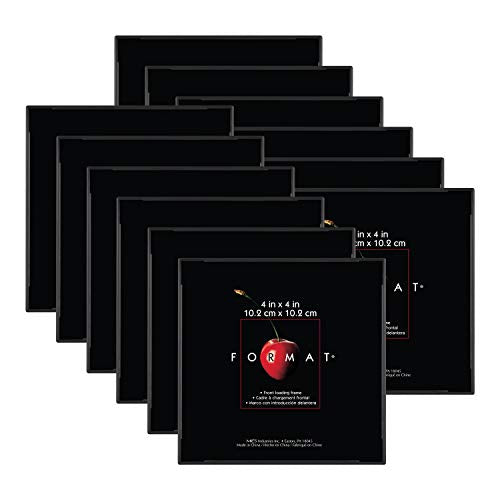 MCS Format 4x4 Picture Frame Black, Square Gallery Wall Vertical & Horizontal Wall Hanging Small Picture Frame or Tabletop Easel for Photos & Art Prints (12-Pack)