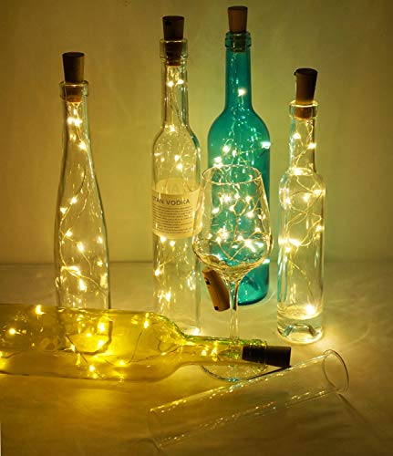 LoveNite 15 Pack Warm White Cork Bottle String Lights 20 LEDs Fairy Lights for DIY Party Decor