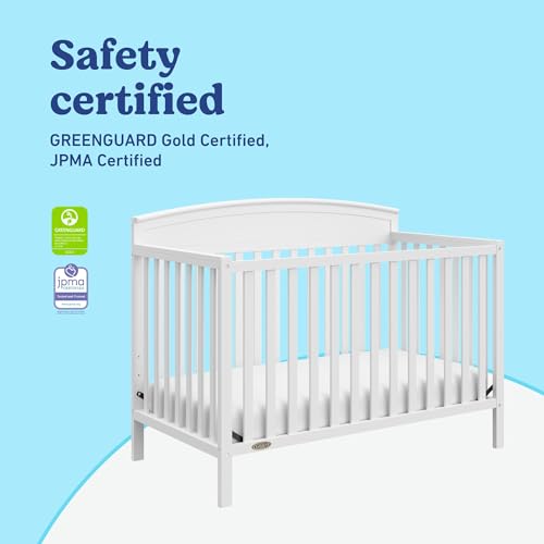 5-in-1 Convertible Wooden Baby Crib - GREENGUARD Gold Certified, White