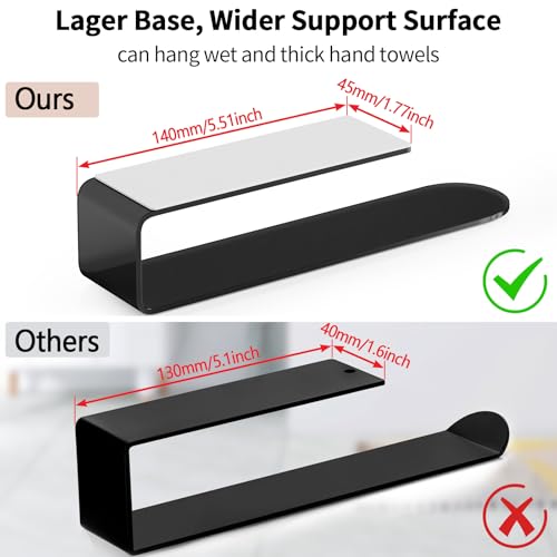 Bethom 8 Inch Self Adhesive Hand Towel Bar - Matte Black, 2 Pack