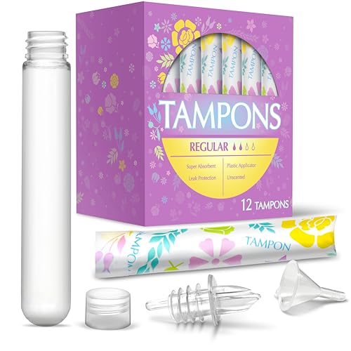 Tampon Flasks Set - 12 Pack Hidden Alcohol Containers for Travel & Events
