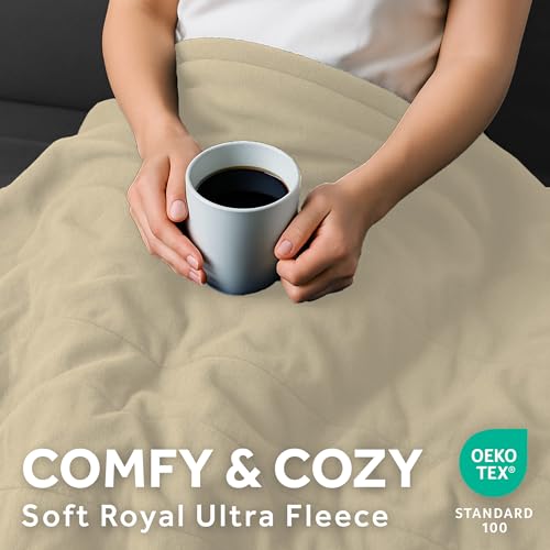 Electric Heated Blanket Twin Size - Royal Ultra Fleece with 12 Heat Settings