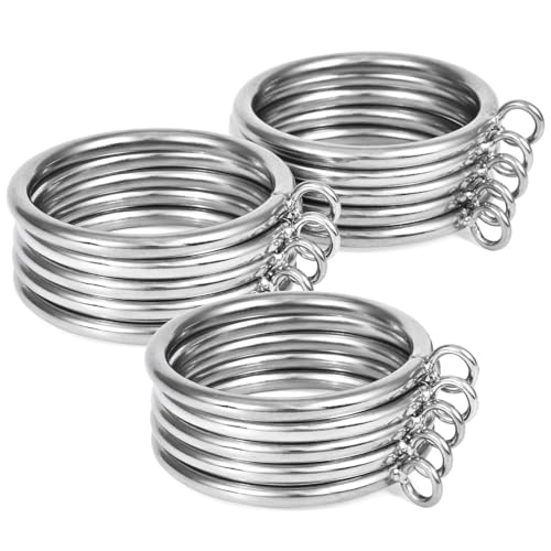 2-Inch Metal Curtain Rings with Eyelets for 1.5-Inch Rods, 42-Pack