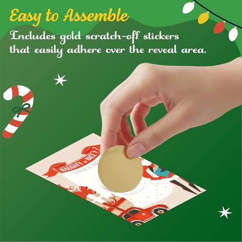 MATICAN Reindeer Games Christmas Scratch-Off Cards 40-Pack - 3.5 x 4.7 in