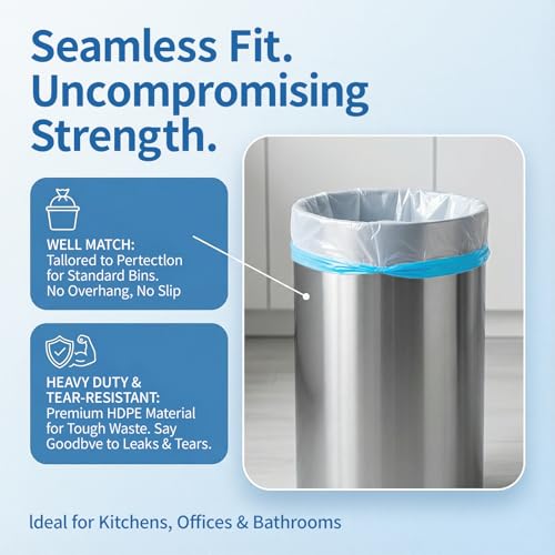 T.FORING Small Trash Bags 4 Gallon Drawstring 120 Count Leakproof Liners