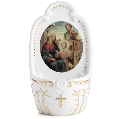 Holy Family Holy Water Font for Wall - Resin Religious Wall Decor