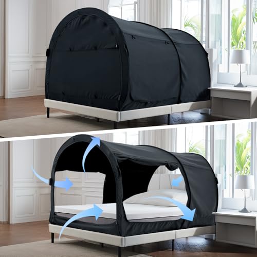 Pop-Up Bed Tent Twin Size - Indoor Privacy Sleeping Canopy & Curtains