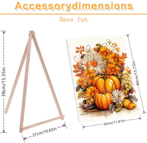 Meothan Paint by Numbers Kit for Adults with Framed Canvas & Wooden Easel - 12x16in