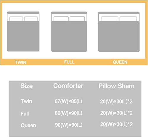 Fox Comforter Set Queen Size - 3 Piece Bedding Set with Pillowcases