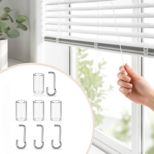 Horizontal Blind Wand Repair Kit - 4 Set Hook and Sleeve for 1-Inch Headrails