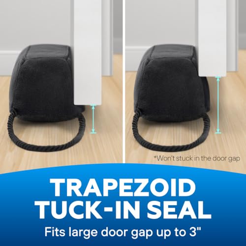 38-Inch Weighted Under Door Draft Stopper - Heavy Duty Wind Blocker