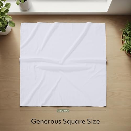 White Flour Sack Towels 12 Pack - 100% Cotton Kitchen Tea Towels (28 x 28")