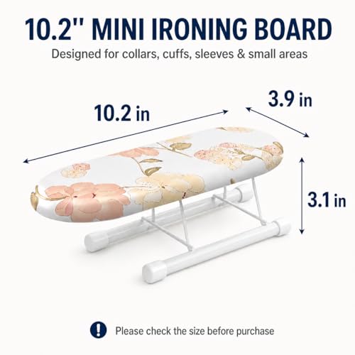 10.2-Inch Mini Ironing Board for Sleeves, Collars and Hems - Foldable Tabletop
