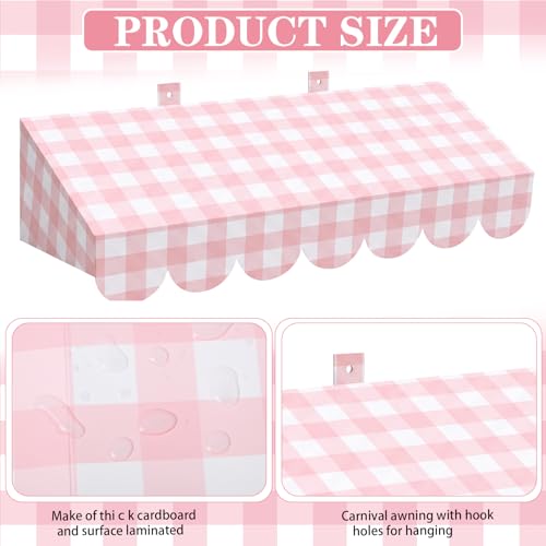3D Carnival Awning Bulletin Board Decorations - 4 Pcs Checkered Wall Decor