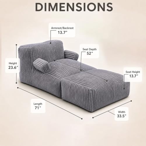 Grey Giant Bean Bag Chair for Living Room & Lounge - MaxiBean