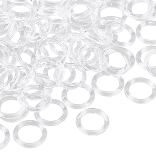100 Pcs 1/2-Inch Clear Roman Curtain Rings with Lift Cord for Window Blinds