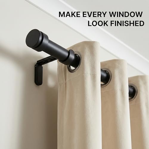 Adjustable Heavy Duty Curtain Rod Brackets with Magnetic Cover, 2 Pack