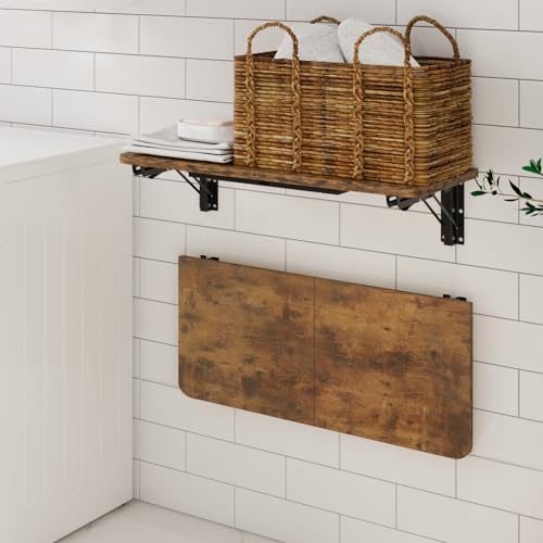 Wall Mounted Folding Table, Space-Saving Floating Desk for Small Spaces