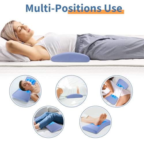 Cooling Gel Lumbar Support Pillow for Bed Lower Back Pain Relief - Memory Foam