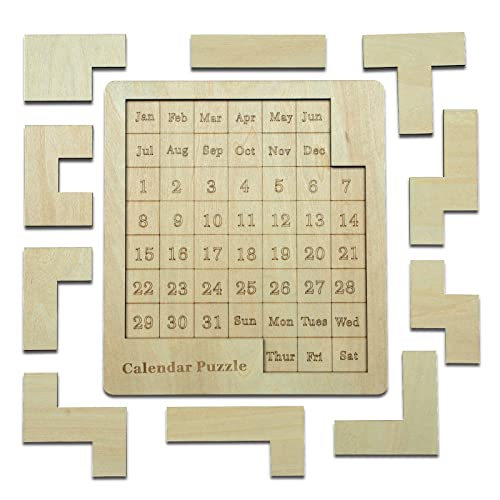 Daily Wooden Calendar Puzzle - 365 Day Brain Teaser Jigsaw Game