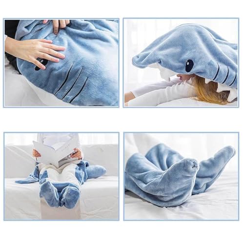 XXL Shark Blanket Hoodie - Soft Fleece Wearable Shark Sleeping Bag