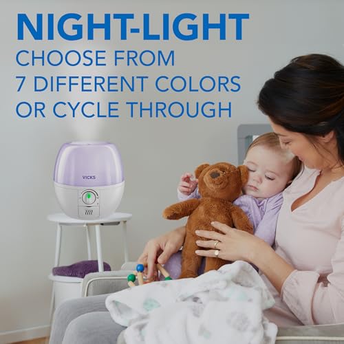 3-in-1 Cool Mist Humidifier, Essential Oil Diffuser and Night Light for Nursery