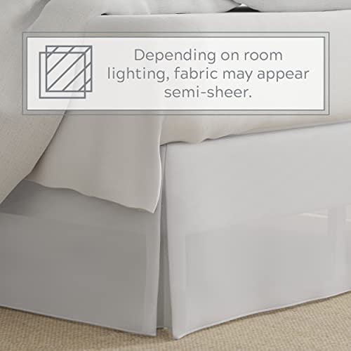 Easy-On Wrap Around Bed Skirt - 14 Inch Drop, Split Corners, Queen (White)