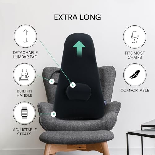 Highback Backrest Support Cushion - Extra Tall Lumbar Pillow
