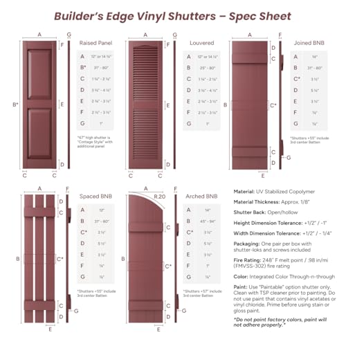 Ekena Millwork Decorative Vinyl Shutter Hinges - Black, 4 Pack