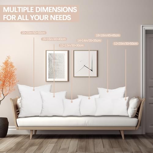 12x20 Throw Pillow Inserts Set of 2 - 100% Cotton Cover Pillow Forms