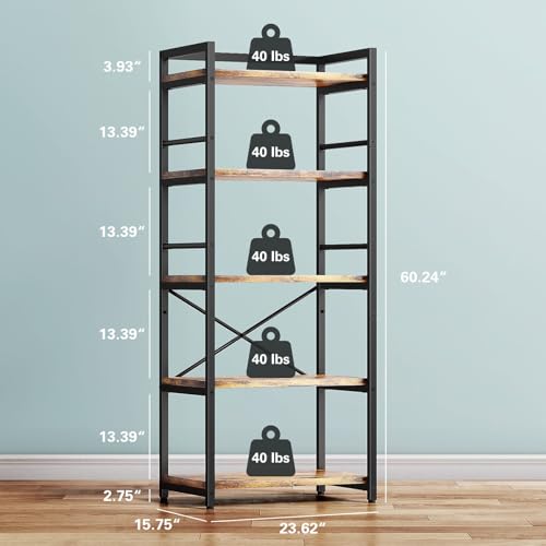 5-Tier Industrial Bakers Rack with Storage for Kitchen and Coffee Bar