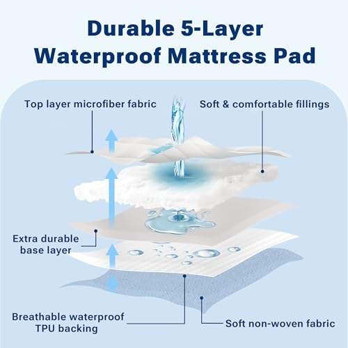 Waterproof Queen Sofa Bed Mattress Protector, 60x72, Diamond Quilting