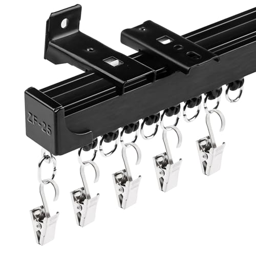 15ft Ceiling or Wall Mount Curtain Track Set - Heavy Duty Aluminum Rail