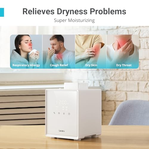 Stainless Steel Warm Mist Humidifier 3L with Sleep Mode and Auto-Off