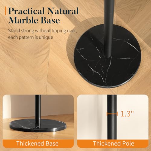 Freestanding Coat Rack with Marble Base, 8-Hook Heavy Duty Coat Tree