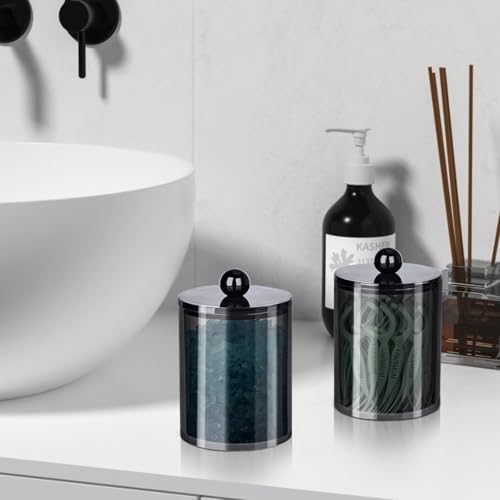 2-Piece Acrylic Q-Tip and Cotton Ball Holder Jars with Lids
