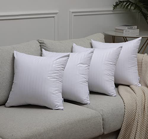 24x24 Waterproof Euro Pillow Protectors - Zippered Feather Proof Covers (2 Pack)