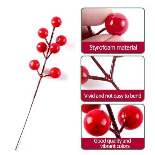 45 Pcs Christmas Cedar Picks 10.5" with Red Berry - Style 2# by 5th LILY