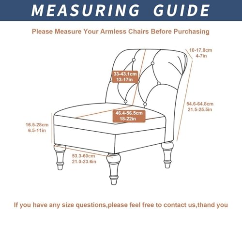 Washable Armless Chair Slipcover for Accent Slipper Chairs
