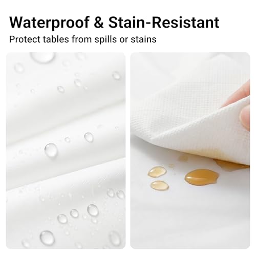 Auros 10-Pack Disposable Plastic Tablecloths 54x108 Waterproof White
