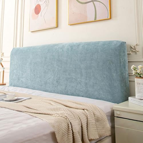 Chenille Bed Headboard Cover - Stretch Velvet Protector for King & Queen Size