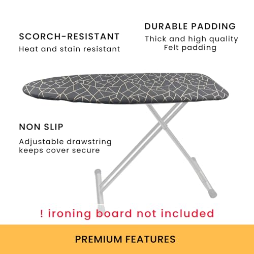Heavy Duty Ironing Board Cover and Pad 15x54 Inch, Heat Reflective Cotton