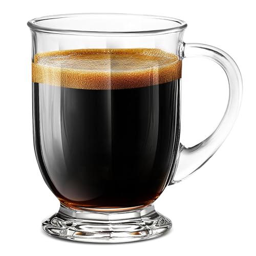 LUXU 24 oz Glass Coffee Mug - Large Water & Beer Drinking Glass, Set of 1