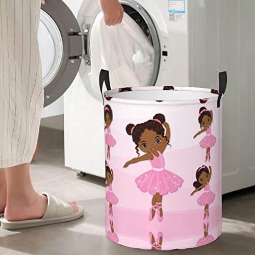African Black Girl Laundry Hamper 38L Storage Basket - Durable & Foldable