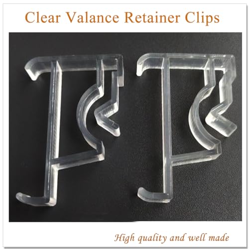 2 Inch Clear Blind Valance Clips for Wood or Faux Wood Blinds (12 Pack)