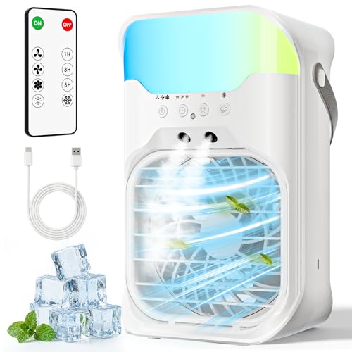 Portable Air Cooler 4-in-1 Personal AC with 1600ml Tank and Remote Control